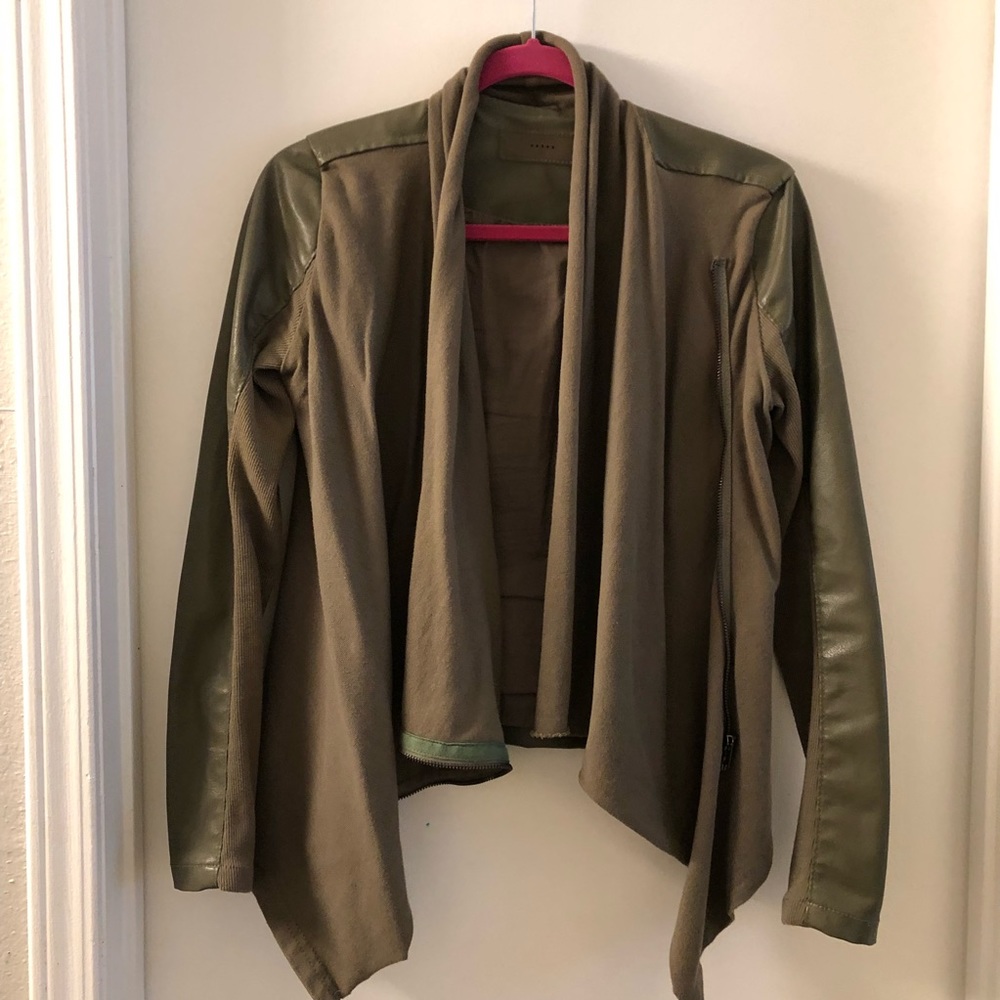 BLANKNYC Army Green Leather Jacket